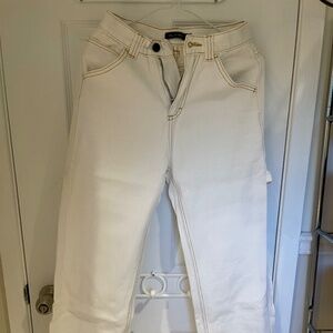 White Contrast Stitch Carpenter Jeans